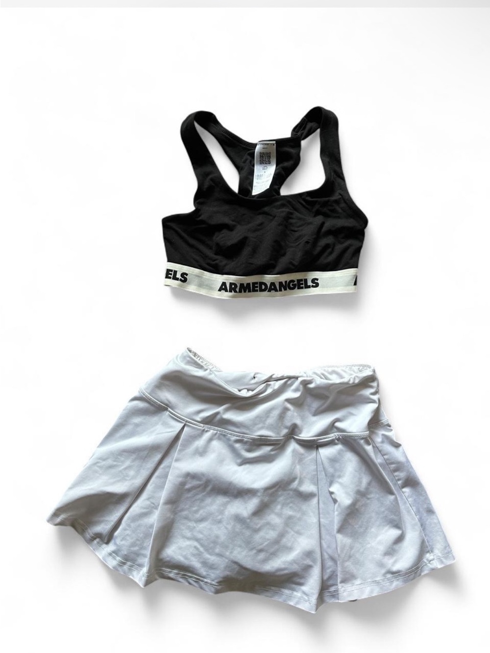 ARMEDANGELS Black Sports Bra with White Tennis Skort